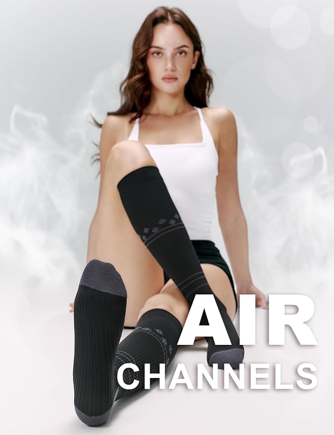 FITRELL 3 Pairs Compression Socks for Women and Men 20-30mmHg-Circulation Support Socks - Image 4