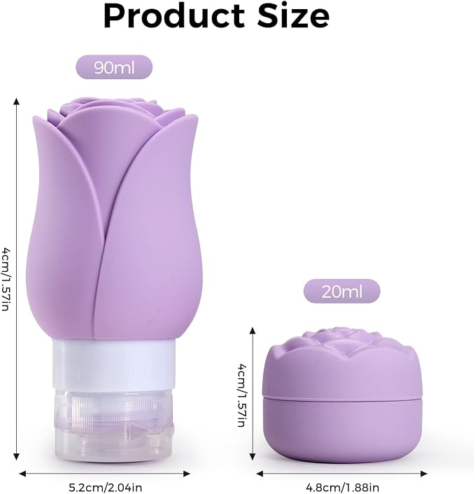 Silicone Travel Bottles - 3 OZ Travel Bottles Leakproof for Travel TSA Approved & Refillable Mini Cream Containers Set 8 Pack, 4 colors - Image 6