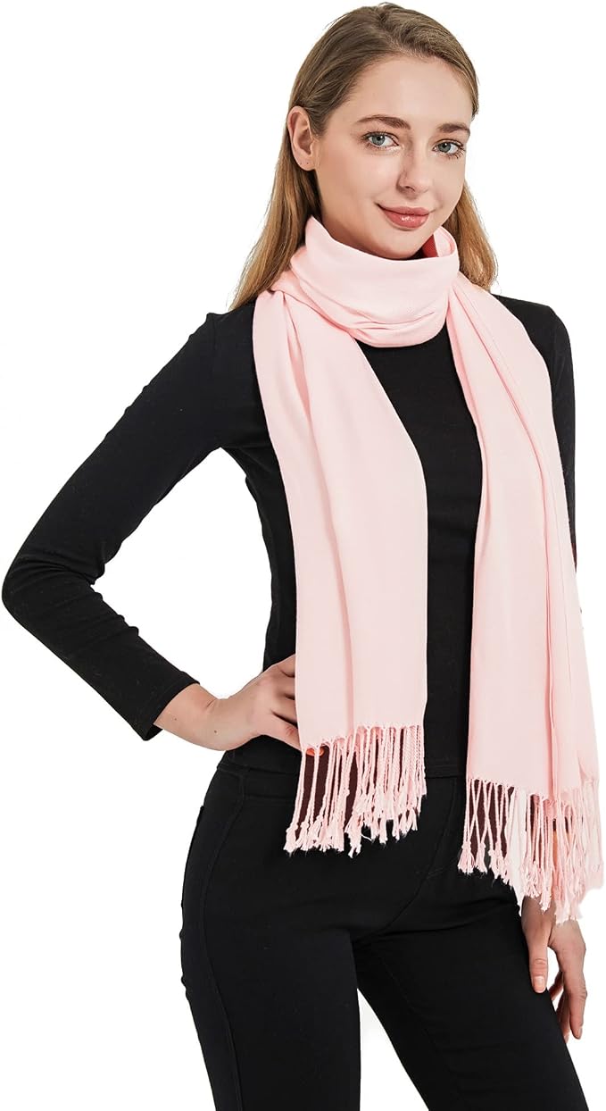 Soft Silky Pashmina Shawl Wraps Solid Colors Scarf for Wedding Evening Dresses - Image 4