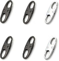 6 Pcs Anti Theft Zipper Clips, Elegant Zinc Alloy Small Carabiner Clip for Backpacks Purse Luggage, Double Opening Zipper Lock for Travel, Space Gray & Silver by Unknown