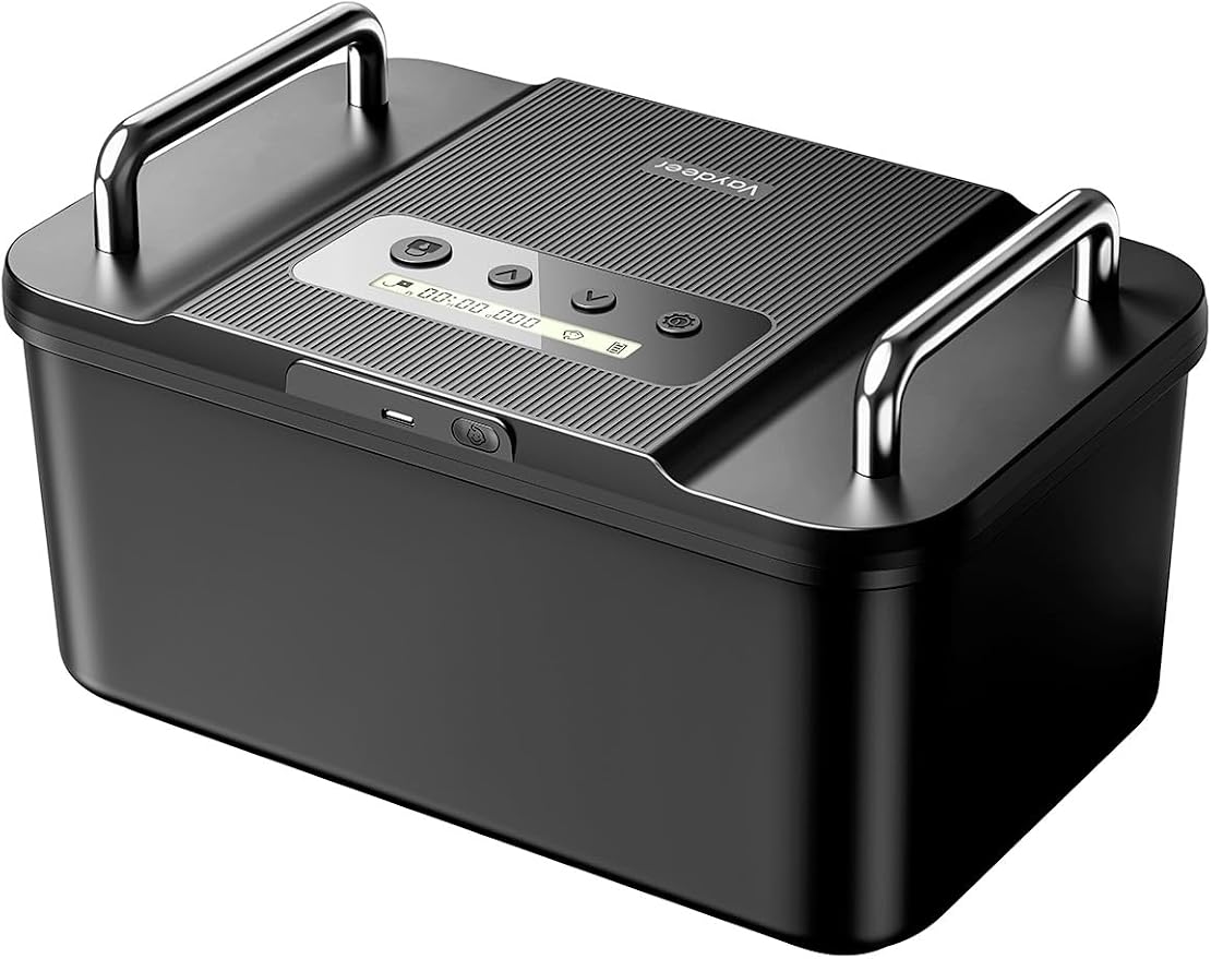 Vaydeer Metal Timed Lock Box with Handles, Phone Lock Box with Timer | Safe Metal Lock Box with 365-Day Secure Locking, USB-C Charge and Child Lock for Focus, Digital Detox and Self-Control by Vaydeer