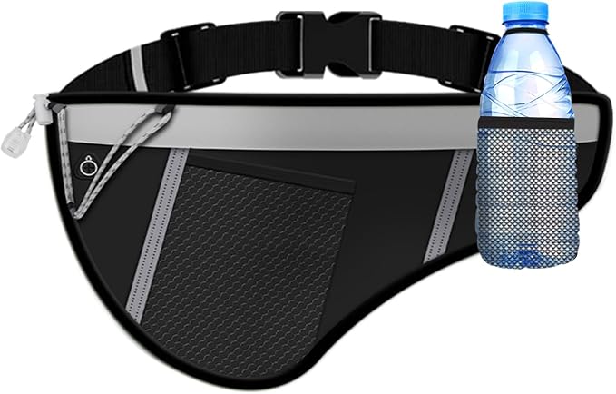 SooGree Men Women Sports Running Waist Bag, Waterproof Fanny Packs with Adjustable Belt, Waist Fanny Pack Bag with Water Bottle Holde for Running Hiking Walking Biking by SooGree