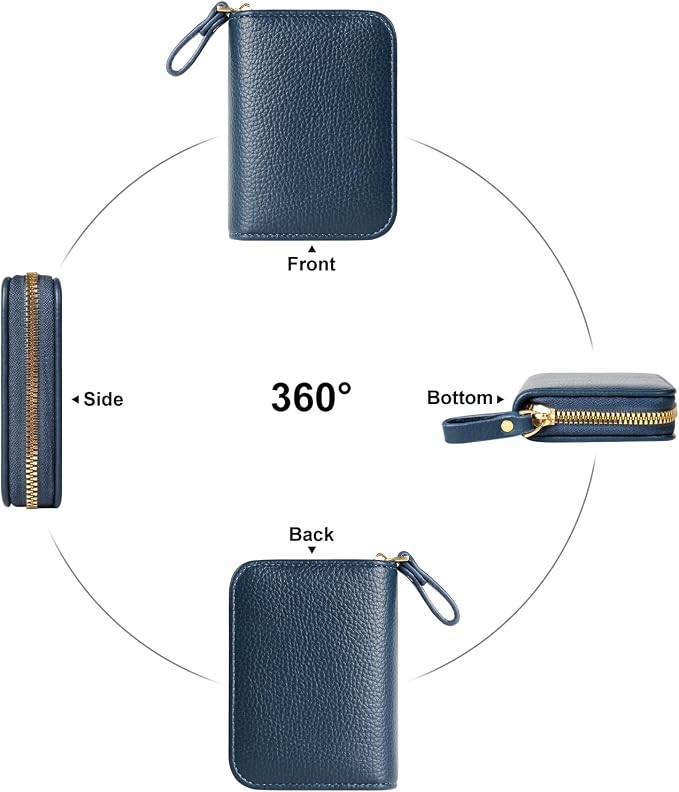 Credit Card Wallet, RFID Card Case Wallet, Zipper Card Cases Holder for Men Women, RFID Blocking, KeyChain Wallet, Compact Size Card Organizer Case for Women - Image 6