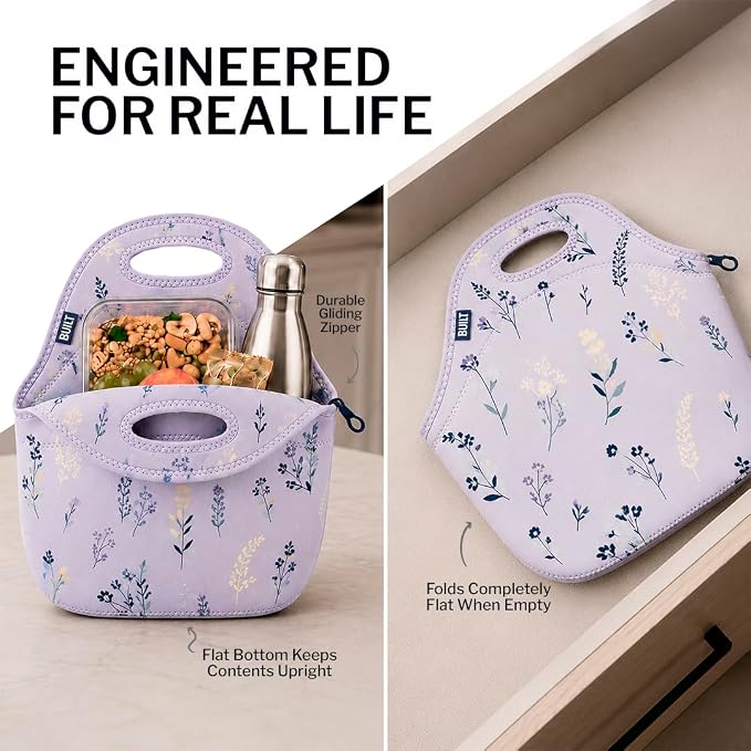 Built Gourmet Getaway Neoprene Lunch Bag - Thistle Ditsy - Image 5