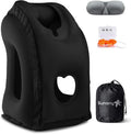 Sunany Travel Pillow, Inflatable Neck Pillow Used for Airplanes/Cars/Buses/Trains/Office Napping with Eye Mask/Earplugs (Balck) by Sunany
