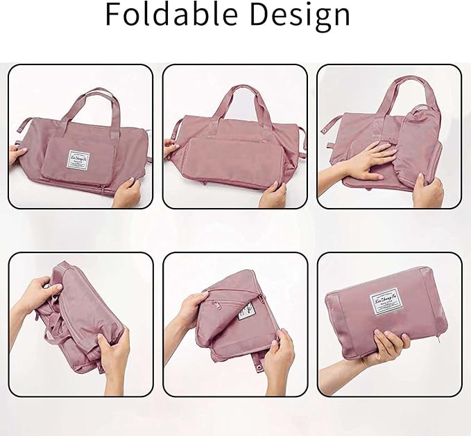 Large Capacity Foldable Travel Bag, Expandable Waterproof Carry on Bag, Dry and Wet Separation Spor Duffel Bags - Image 5