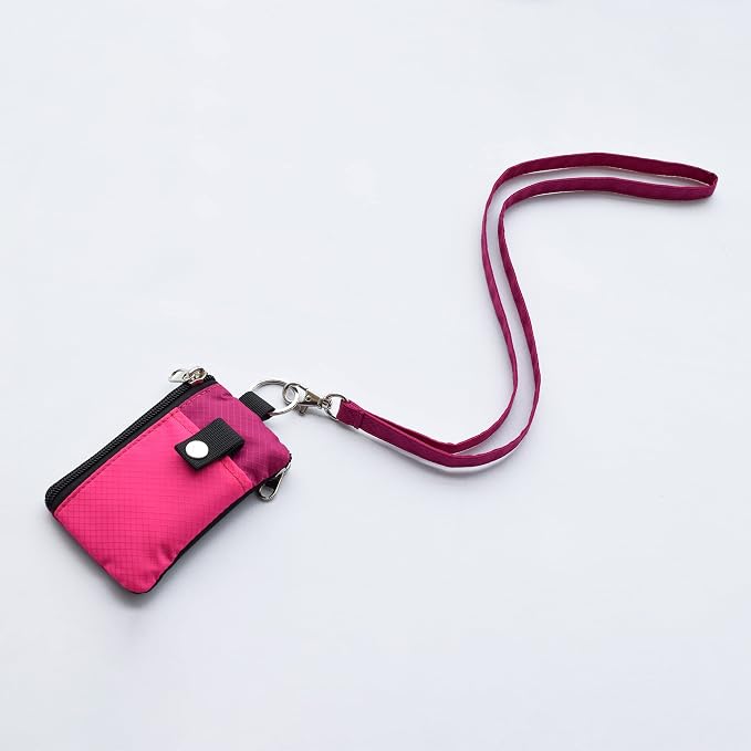 CHENSPRX Minimalist RFID Blocking Small Wallet with ID Window,WaterResistant Zip Id Case Wallet with Lanyard Keychain for Cards,Cash,Travel,Women,Men - Image 7
