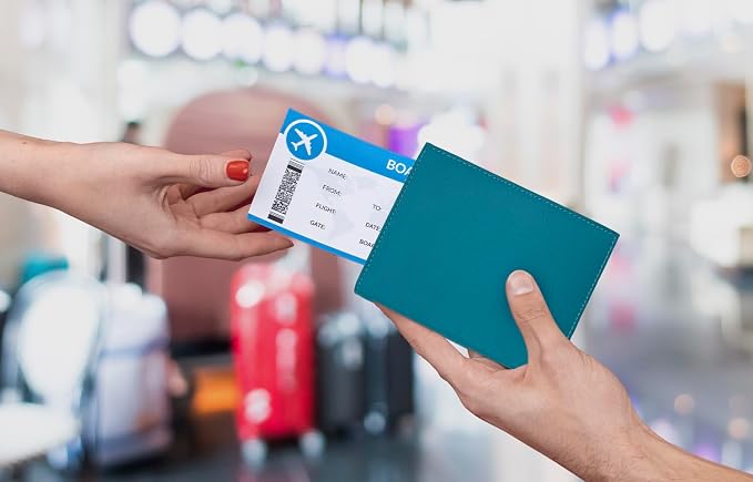 Teal RFID Genuine Leather Passport Wallet - Image 7