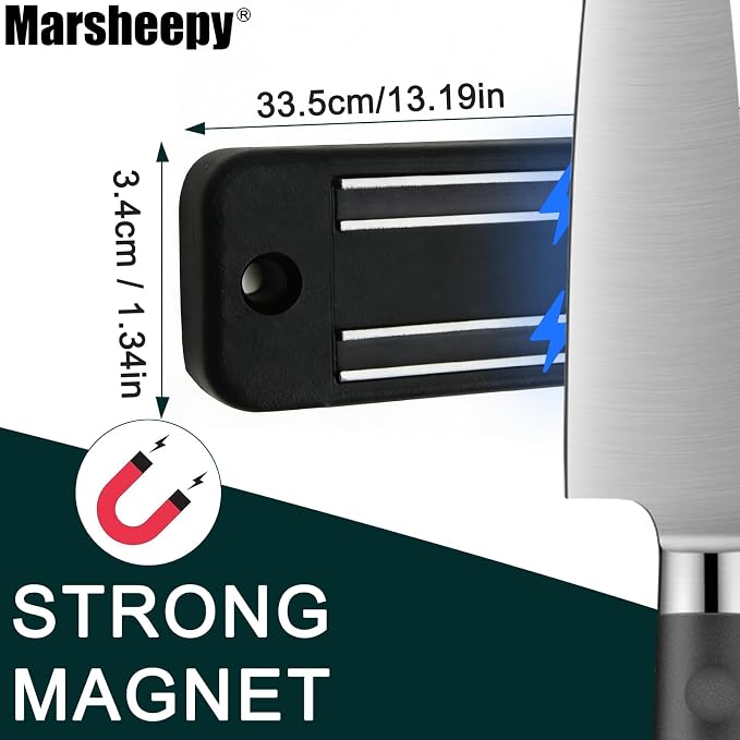 2pcs Magnetic Knife Strips,Magnetic Knife Holder for Wall/Refrigerator | Strong magnetic holder，magnetic tool organizer screws or tape installation,Saves counter space, keeps kitchen tidy - Image 2