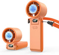 Portable Handheld Fan with Ice Cooler, 199 Speed Personal Fan,5500mAh Rechargeable,20H Cooling Time,20000 RPM Powerful Motor, Summer Essential for Travel/Outdoor/Office, Orange by Unknown