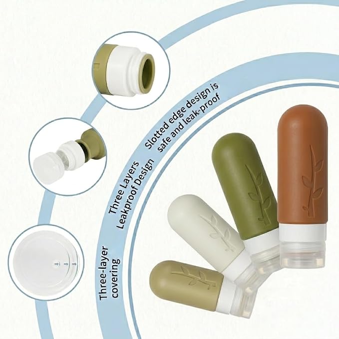 DEPOZA Travel Bottles Kit (16 Pack) - TSA Approved, Leak Proof Silicone Squeezable Containers for Toiletries. Complete Set with Jars, Sprayers & Bag (Earthy brown) - Image 5