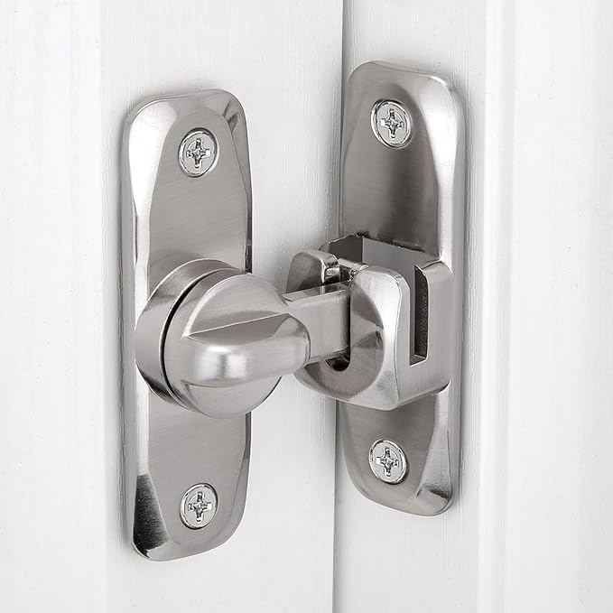 3 Packs Silver Barn Door Latches,90/180 Degree Gate Lock_B | Zinc Alloy Right Angle Door Lock Latch,Flip Gate Latches,Sliding Door Latch Lock,for Cabinets,Fence Gates,Pet Cage - Image 3