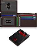 ZALVEX Wallet for Men Slim RFID Blocking Leather Credit Card Holder Wallet | 14 Cards Bifold Minimalist Thin Wallet with 2 ID Windows & Cash Slot Front Pockt Carteras Para Hombres Birthday Gifts for Men by ZALVEX