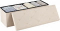DUMOS 43 Inch Folding Storage Ottoman Bench, Large Ottoman with Storage | Storage Chest with Thicker Foam Padded Seat, End of Bed Foot Rest Stool for Bedroom Living Room Entryway, Load 660 lbs, Beige by DumosLifestyle