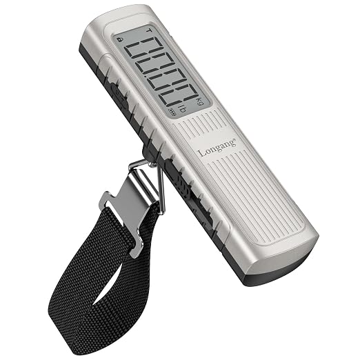 Battery-Free Digital Luggage Scale, 110lbs/50kg Portable Handheld Hanging Scale for Luggages, Suitcases, Backpacks & Bags, Easy Weighing for Travel, No Need Batteries (Champagne) by Longang