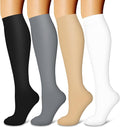 4 Pairs-Compression Socks for Women&Men Circulation-Best Support for Nurses,Running,Athletic by LaiteHebe