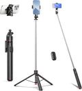 67" Camera Tripod & Phone Selfie Stick, Lightweight Portable Travel Tripod Stand with Wireless Remote, Auto Pop Open Tripod,Compatible with Phone/iPhone/Camera for Photography & Vlogging by KINGJOY