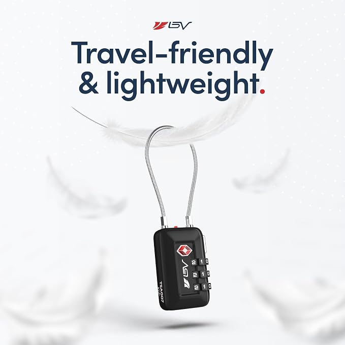 BV Black Combination Lock, TSA Approved, Resettable, 1000 Possibilities - Image 7