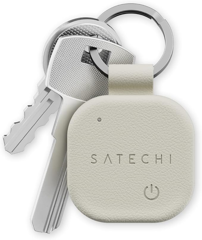 Satechi FindAll Keychain, Find My Compatible, for iPhone, iPad, Mac, Sand | Bluetooth Tracker, Wireless rechargeable, location tracking, left-behind alerts, loud audible chime, for iPhone, iPad, Mac by Satechi