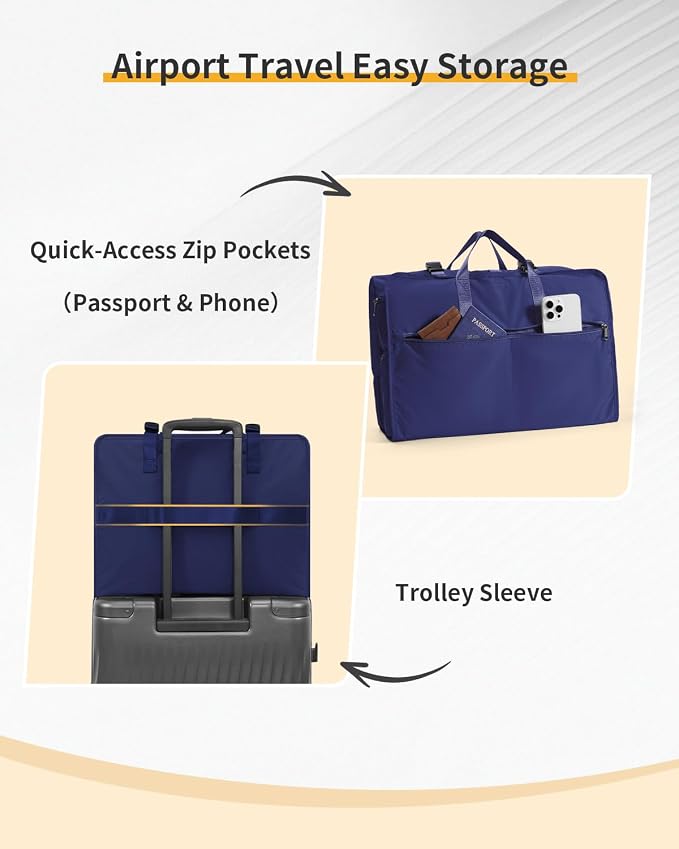 ECOHUB Hanging Travel Closet Portable Luggage Organizer Packing Bag,Blue - Image 5
