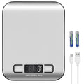 Digital Shipping Scale,Stainless Steel Panel, Accurate Portable Postal Scale for Packages, Small Business,Kitchen, Food, Handmade, Liquids, and Boutique (Silver Black Rechargeable(10kg/1g)) by Selegere