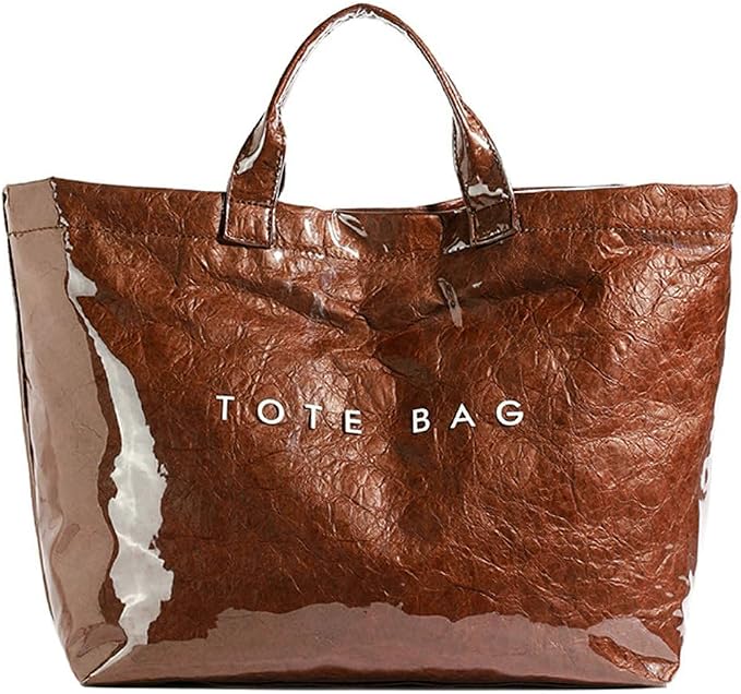 Lushandy PVC Tote Bag for Women Jelly Beach Bag Top Handle Hobo Handbag | Water-Resistant, Wipe Clean, Lightweight by Lushandy