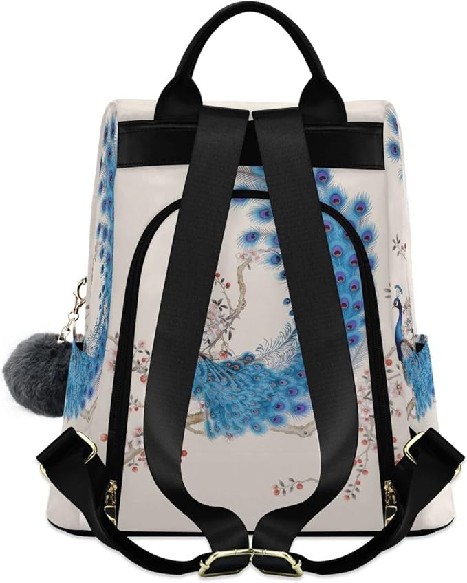 ALAZA Peacock in An Ancient Style Backpack Purse for Women Anti Theft Fashion Back Pack Shoulder Bag - Image 2