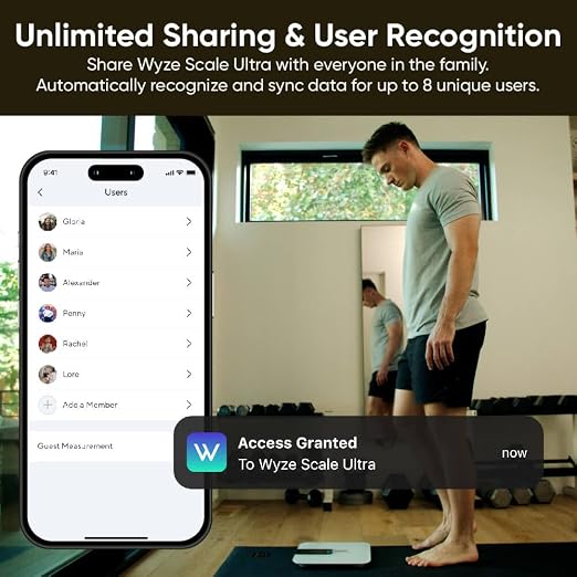 Wyze Scale Ultra Smart Scale for Body Weight, BMI & Muscle Mass | Wi-Fi & Bluetooth Sync, 4.3" Color Display, Tracks 13 metrics, Heart Rate Tracking, Baby/Pet/Luggage Mode, 400lbs Capacity - Image 7