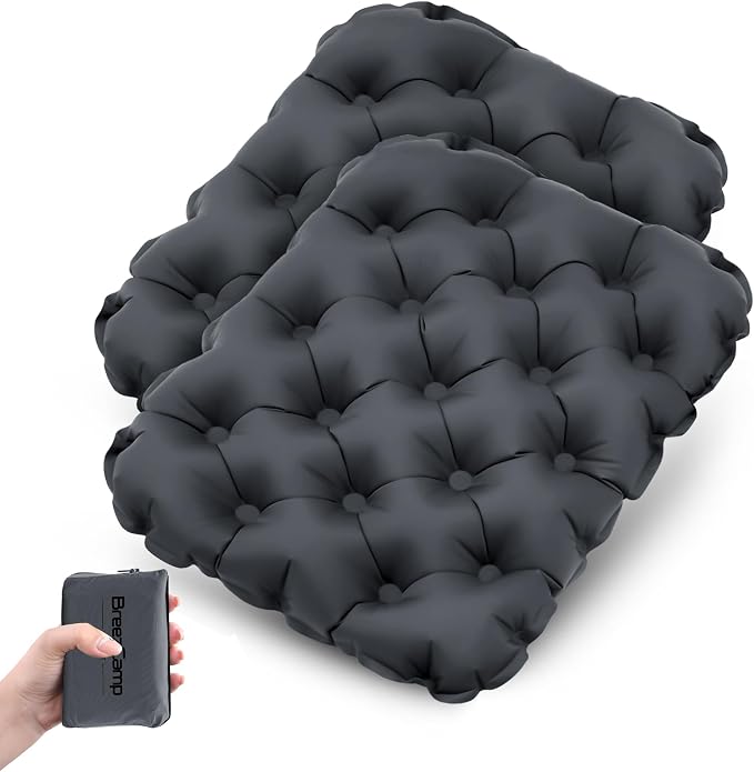 Inflatable Seat Cushion, Lightweight Stadium Seat Pad, Travel Air seat Cushion Anti-Slip for Airplane, Long Flights, Hiking, Climbing, Home and Camping, Compact Air Cushion,Two Pack Black by Unknown
