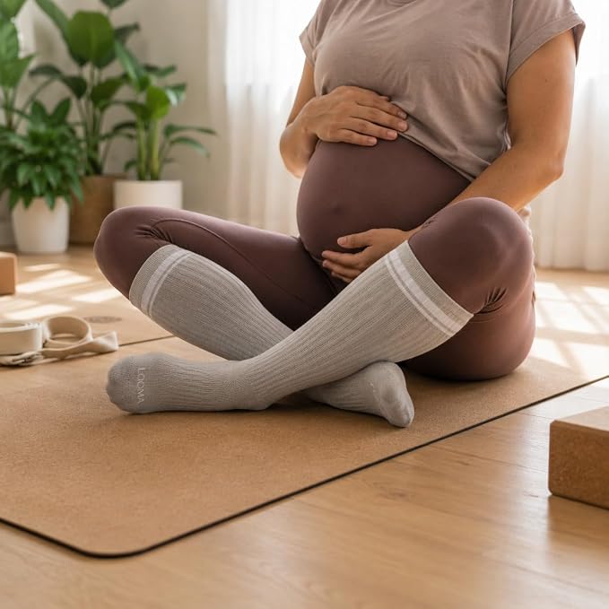 LOOMA Viscose from Bamboo Compression Socks for Women; 15-20mmHg Relief for Swelling, Travel, Nursing & Pregnancy; No-Slip - Image 4
