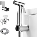 Arofa Handheld Bidet Sprayer, Bidet Attachment for Toilet, Brushed Nickel | Adjustabel Water Flow, Leak-Free Hose, 7/8" T-valve, Fits Two-Piece Toilet, Feminine/Baby Wash, Easy Install, Stainless Steel by AROFA