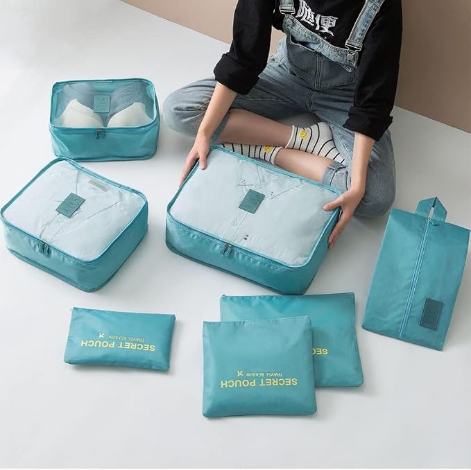 Packing Cubes for Suitcases - 7 Pieces, Light Packing Cubes for Travel, Suitcase Organizer Bags Set, Luggage Organizers for Suitcase, Water-Resistant Travel Essentials, Nile Blue - Image 4