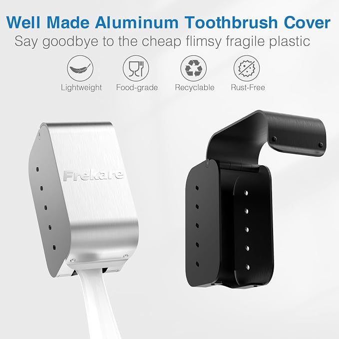 Aluminum Toothbrush Covers Caps, Travel Toothbrush Head Protector Metal Pod | 4 Count Metal Brush Pod Case Fits Most Manual and Electric Toothbrushes, for Household, Bathroom, Business Trip - Image 4