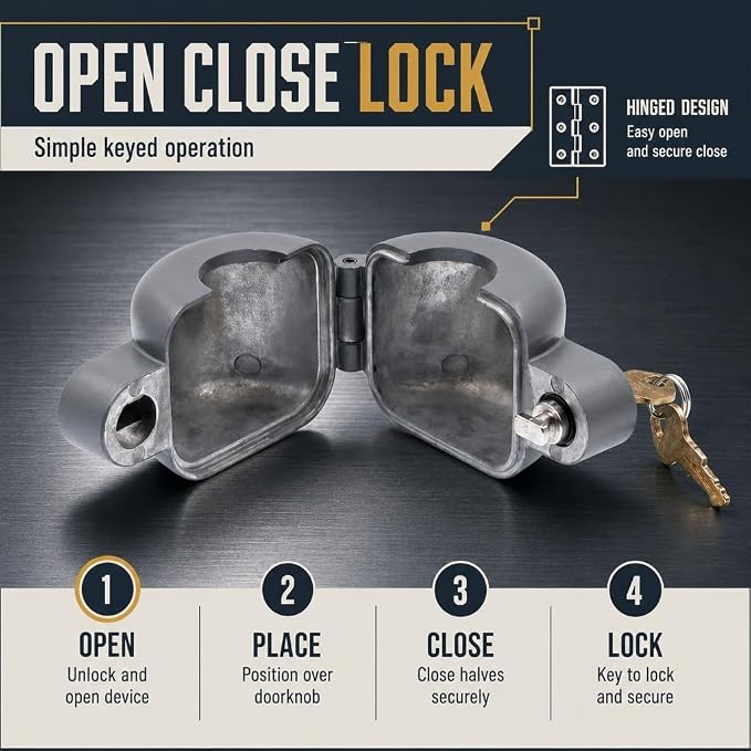 Prime-Line S 4180 Door Knob Lock-Out Device, Gray, Single Pack - Image 4