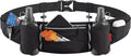 UTOBEST Running Hydration Belt with 2 Soft Flasks, 6-Pocket Waist Pack B5 | 2×200ml Soft Flasks, Waterproof Phone Pocket, Fits Phones Up to 6.9", Reflective Trim, Bib Clip for Race, Marathons, Training by UTOBEST