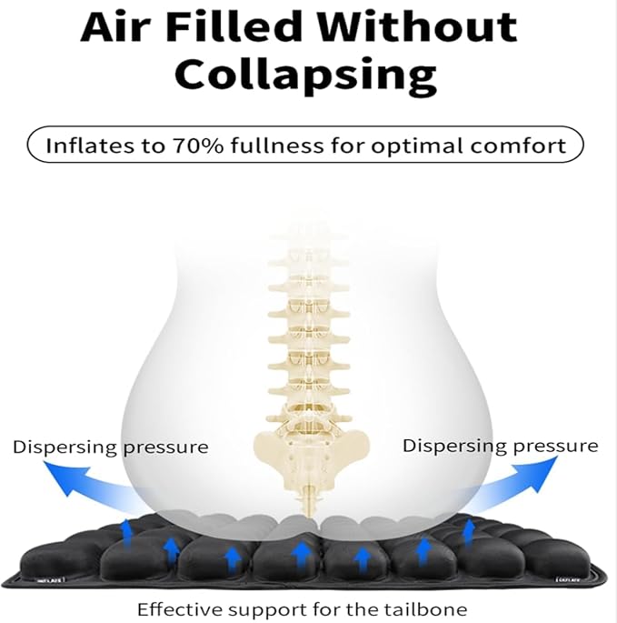 MUGUOY Travel Cushion Airplane Seat, Portable Airplane Seat Cushion for Long Flights,42 Bubbles Pressure Relief Inflatable seat Cushion for Air Travel - Image 7