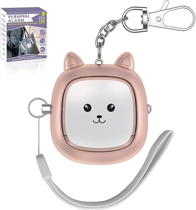 Safe Sound Personal Alarm, 130 dB Loud Siren Song Emergency Security Alarm Keychain with LED Light, Personal Sound Safety Siren for Women, Men, Children, Elderly(Rose Gold) by VIGOROAD