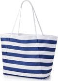 KALIDI Beach Tote Bag Women Large Waterproof Sandproof Shoulder Handbags | Foldable Grocery Bag Striped Pool Bag Lightweight Travel Purse for Picnic Travel Vacation Casual Errands Everyday Daily by KALIDIFANCYFOREST