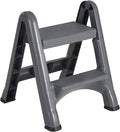 Rubbermaid Two-Step Folding Foot Stool 14-Inch High Gray 300-Pound Capacity Small Step Stool for Adults/Kids for Use in Library/Kitchen/Bathroom/Garage/Closet by Unknown