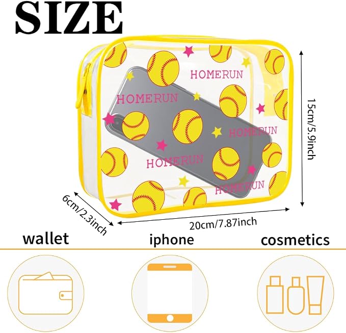 TSA Approved Toiletry Bag-2Pack,Clear Makeup Bags | Clear Travel Bags for Toiletries, Carry on Airport Airline Compliant Bag,Baseball - Image 2