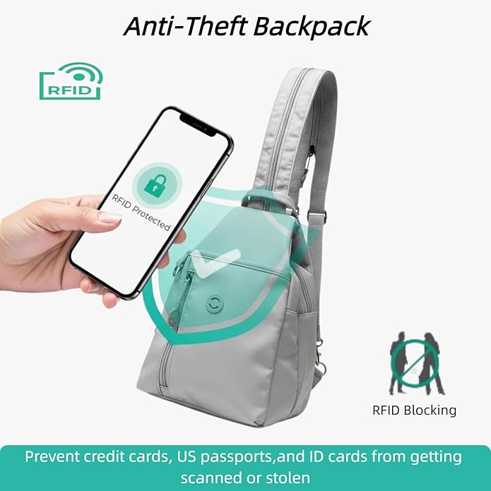 Oxford Anti Theft Backpack for Women,Pocket Multi Pocket Crossbody Bag. | Oxford Waterproof Travel Purses for Women. 3 in 1 Anti Theft Travel Tote Bag,Trail Pocket Multi Pocket Crossbody Bag. - Image 4