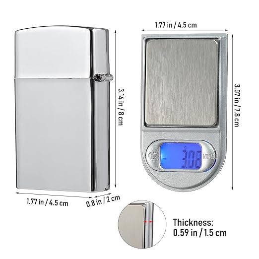 IMIKEYA Mini Digital Pocket Scale 200/0.01 Gram Jewelry Scale in Lighter Shape Battery Powered Stainless Steel with LCD Display for Coins Medicine Collections Portable Home Use - Image 4