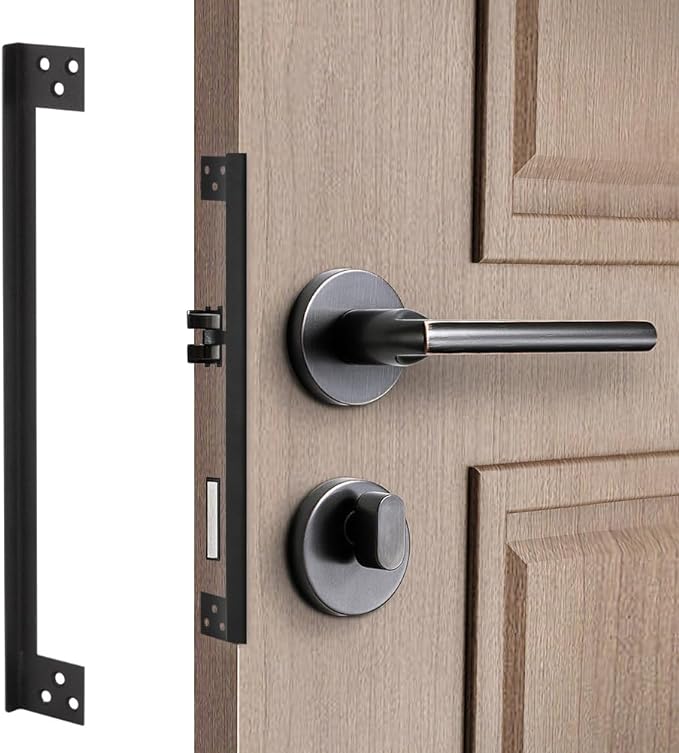 Door Latch Guard Plate 11", Outswing Door Security Protector Plate | Cover to Block Access to the Door Lock/Deadbolt Latch, L-shaped Door Latch Shield, Stainless Steel by MOSECYOU