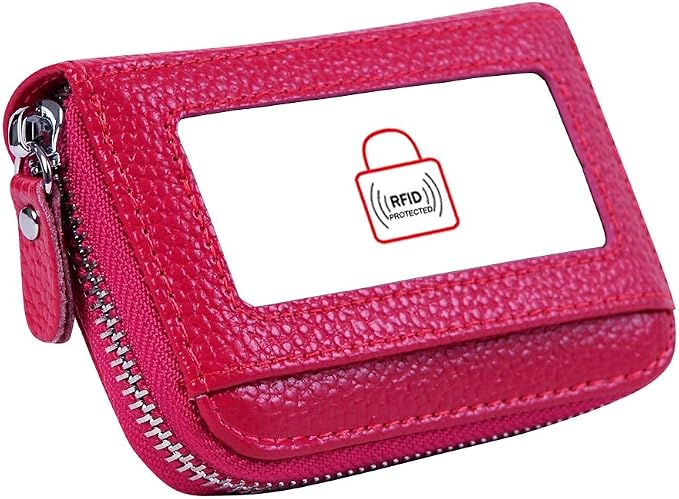 Women's RFID Blocking 12 Slots Credit Card Holder Leather Accordion Wallet by Cynure