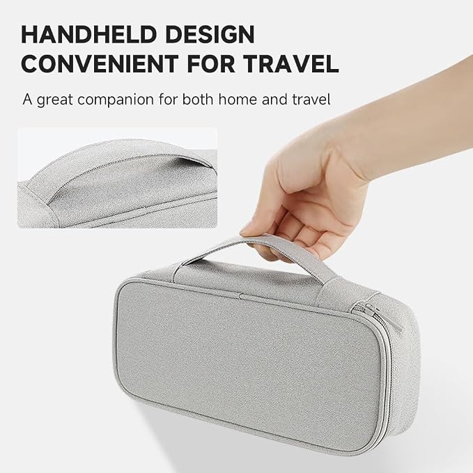 Teskyer Tech Organizer Pouch with Handle, Grey | Water-Resistant Fabric, Adjustable Dividers, Multiple Compartments, Protective Lining, Travel and Office Use - Image 6