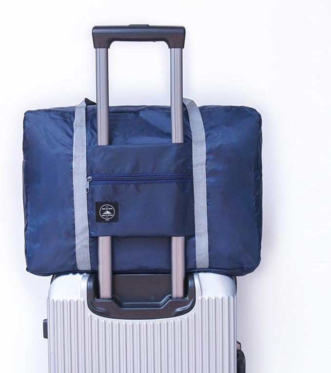 Foldable Travel Duffel Bags 2PCS Tote Carry On Luggage Spirit Airlines Personal Item Sports Gym Weekender Overnight Bags for Women and Men (Red+Blue) - Image 6