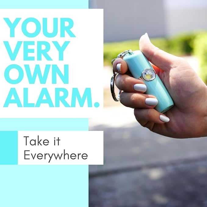 Securityman Personal Alarms for Women | Safety Alarm Keychain (Loud 130dB Siren and SOS Strobe Light) Everyday Self Defense Security Alarm Protection Device (Teal) - Image 3