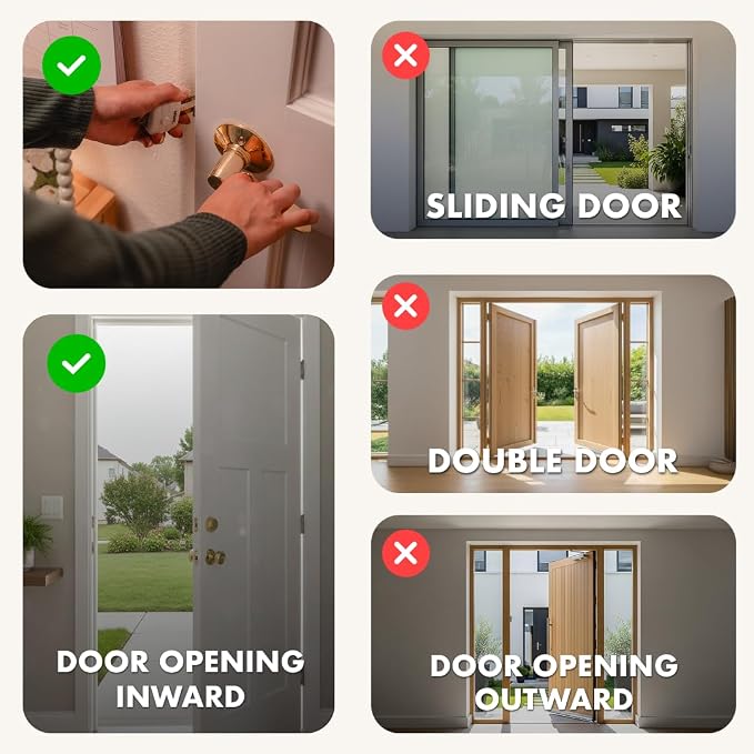Sabre Compact Travel Door Lock, Portable Door Security for Hotels, Vacation Rentals, Apartments, & Dorms, Fits Most Inward-Opening Doors, Door Latch Lock, Withstands 730 lbs of Force, No Tools Needed - Image 4