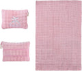 Travel Blanket and Pillow-2-in-1, Ultra-Soft&Compact, Airplane Blanket with Hand Luggage Belt and Backpack Clip,Travelers Accessories Gifts, 61x43 Inches(Pink by Unknown