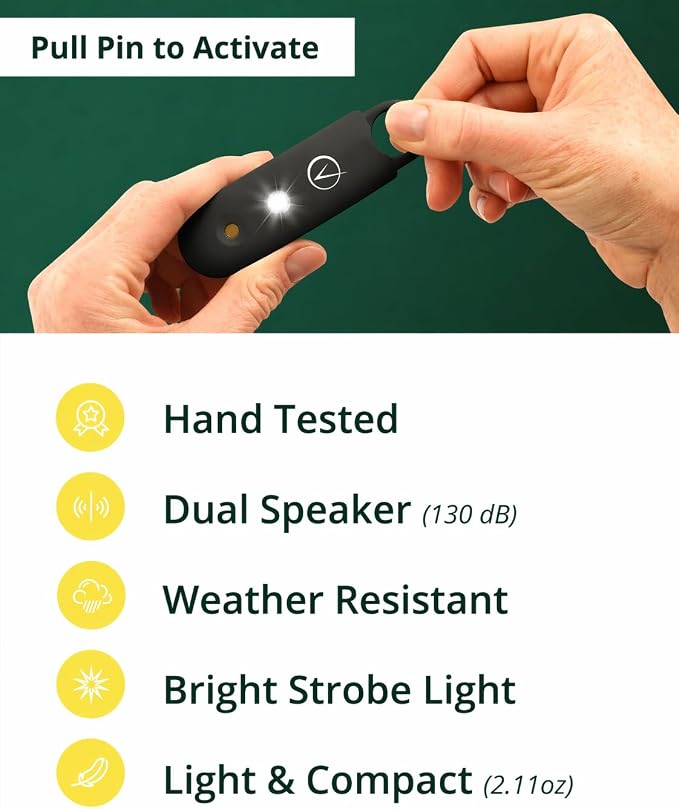 Vantamo Personal Alarm for Self Defense with Low Battery Notice, Strobe Light & Extra Loud 130 dB Double Speakers Safety Keychain Set for Women, Rechargeable Panic Button for Womens Self Defense - Image 6